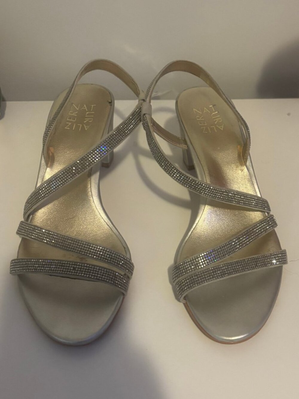Naturalizer “Vanessa 2” Sparkly Champagne Scrappy Heels